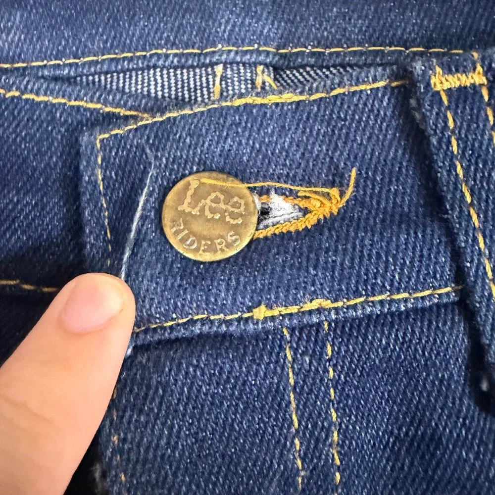 Vintage Lee Riders Jeans Mens 36x34 Straight Leg Dark Wash Made in USA Talon 42